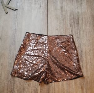 She + sky Sequin short Brown Color Size L